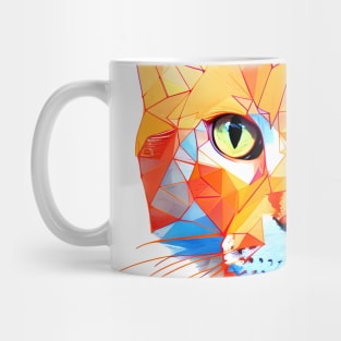 Geometric Cat No. 2: Light Background (on a no fill background) Mug